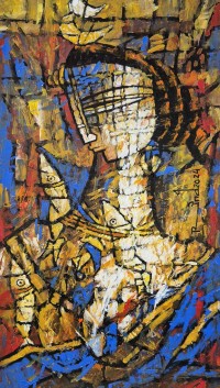 A. S. Rind, 10 x 19 Inch, Acrylic on Paper, Figurative Painting, AC-ASR-674